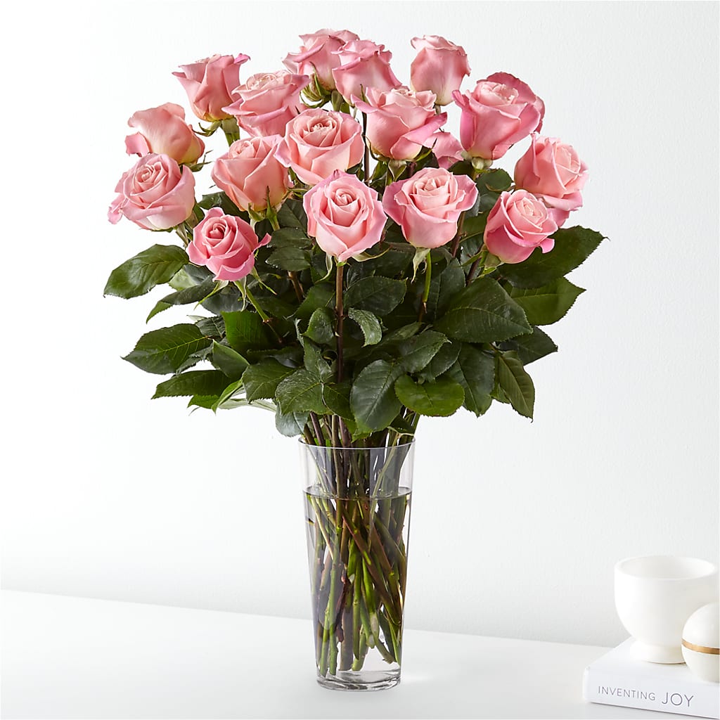 Long Stem Pink Rose Bouquet – HARRY'S FLOWERS, Victoria BC