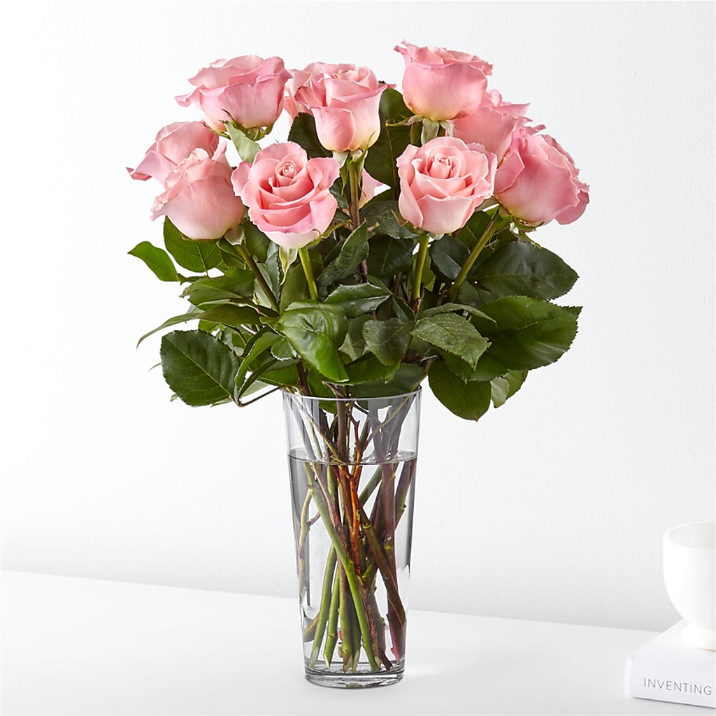 Long Stem Pink Rose Bouquet – HARRY'S FLOWERS, Victoria BC