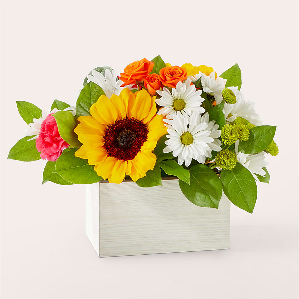 Sun-drenched Blooms Box Bouquet – HARRY'S FLOWERS, Victoria BC