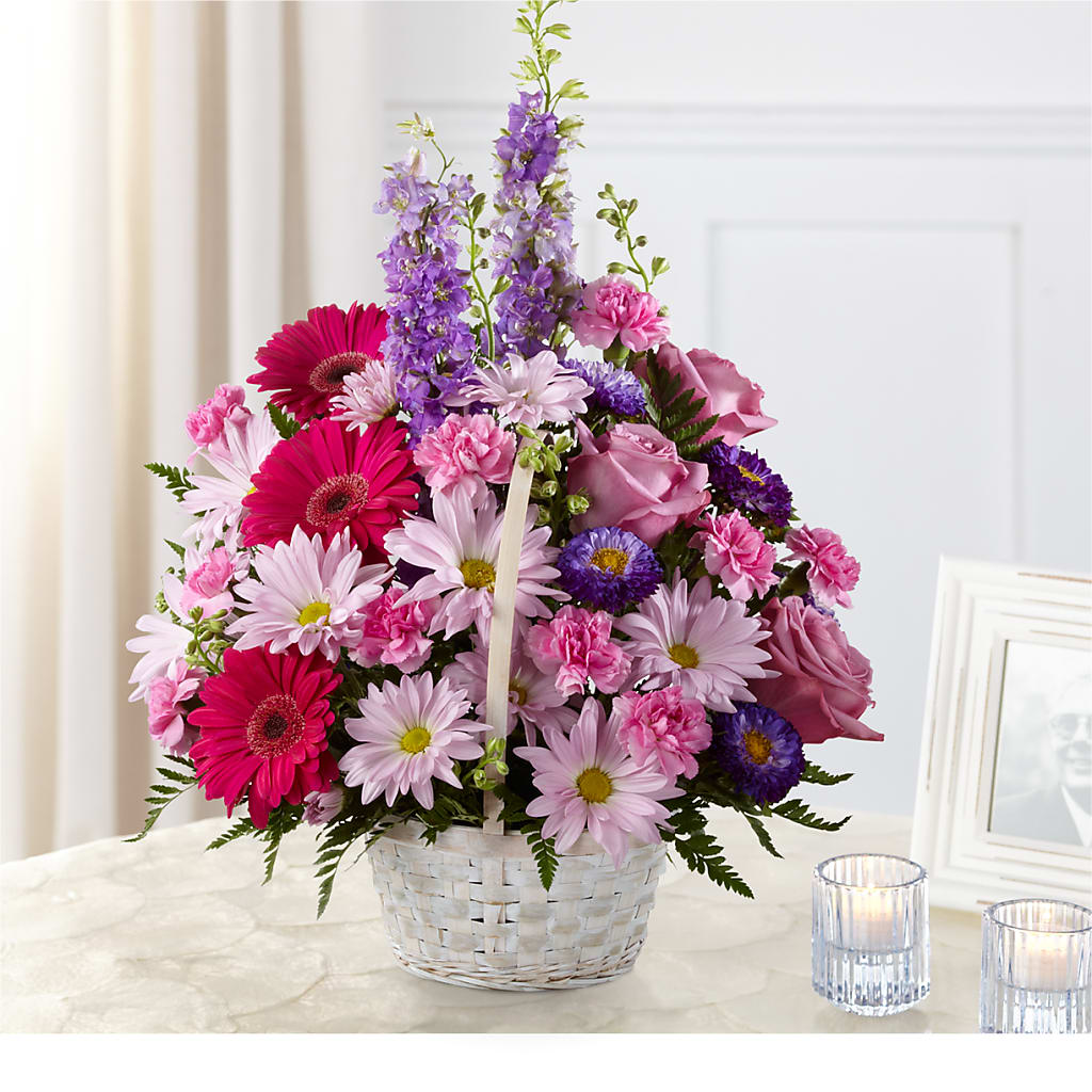 Pastel Peace Basket – HARRY'S FLOWERS, Victoria BC