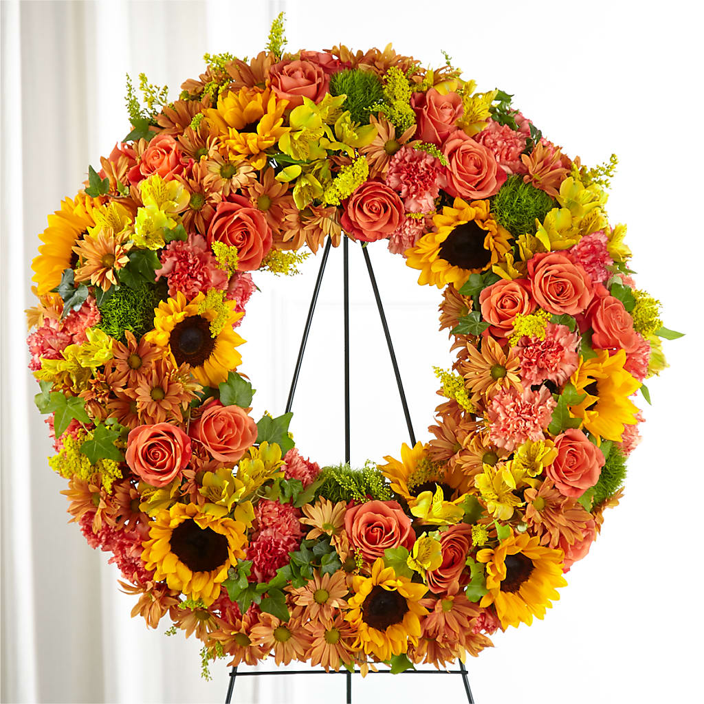Autumnal Memories Wreath (Standard) – HARRY'S FLOWERS, Victoria BC