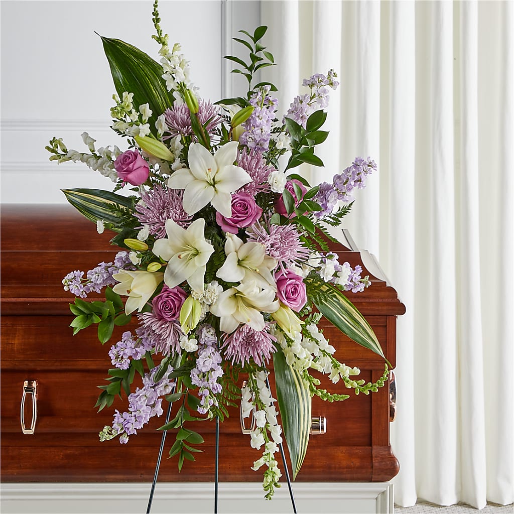 Grateful Hearts Standing Spray – HARRY'S FLOWERS, Victoria BC
