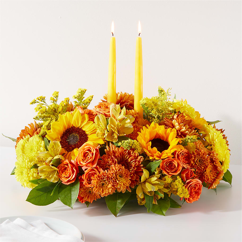 Autumn Harmony Centerpiece – HARRY'S FLOWERS, Victoria BC