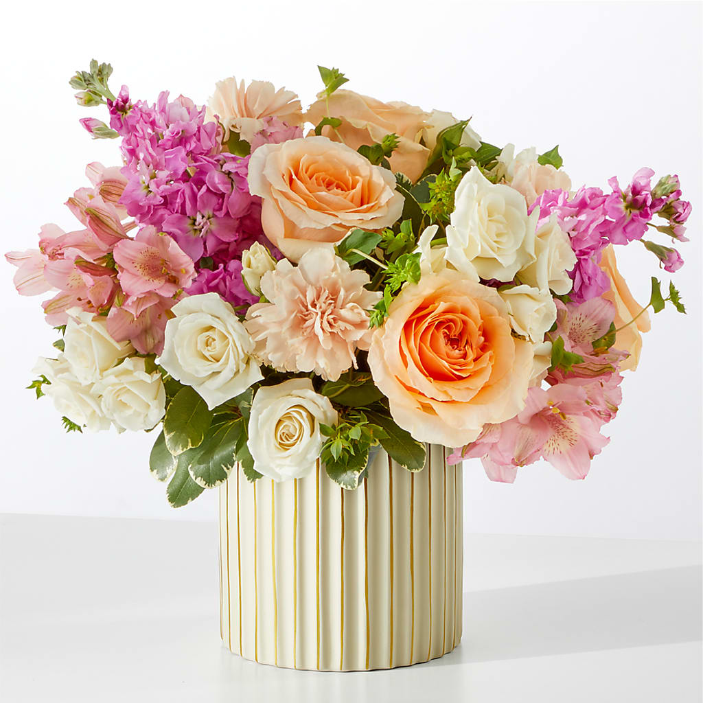 Paradise Bouquet with Ivory Vase – HARRY'S FLOWERS, Victoria BC