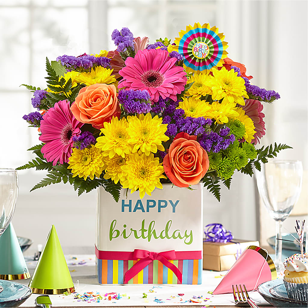 Birthday Brights Bouquet – HARRY'S FLOWERS, Victoria BC
