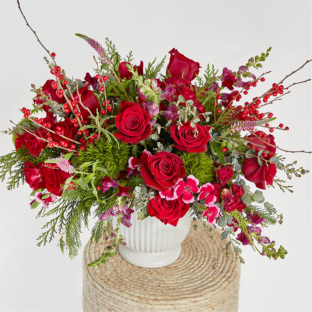 Big Red Bow Bouquet – HARRY'S FLOWERS, Victoria BC