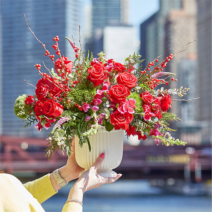 Big Red Bow Bouquet – HARRY'S FLOWERS, Victoria BC