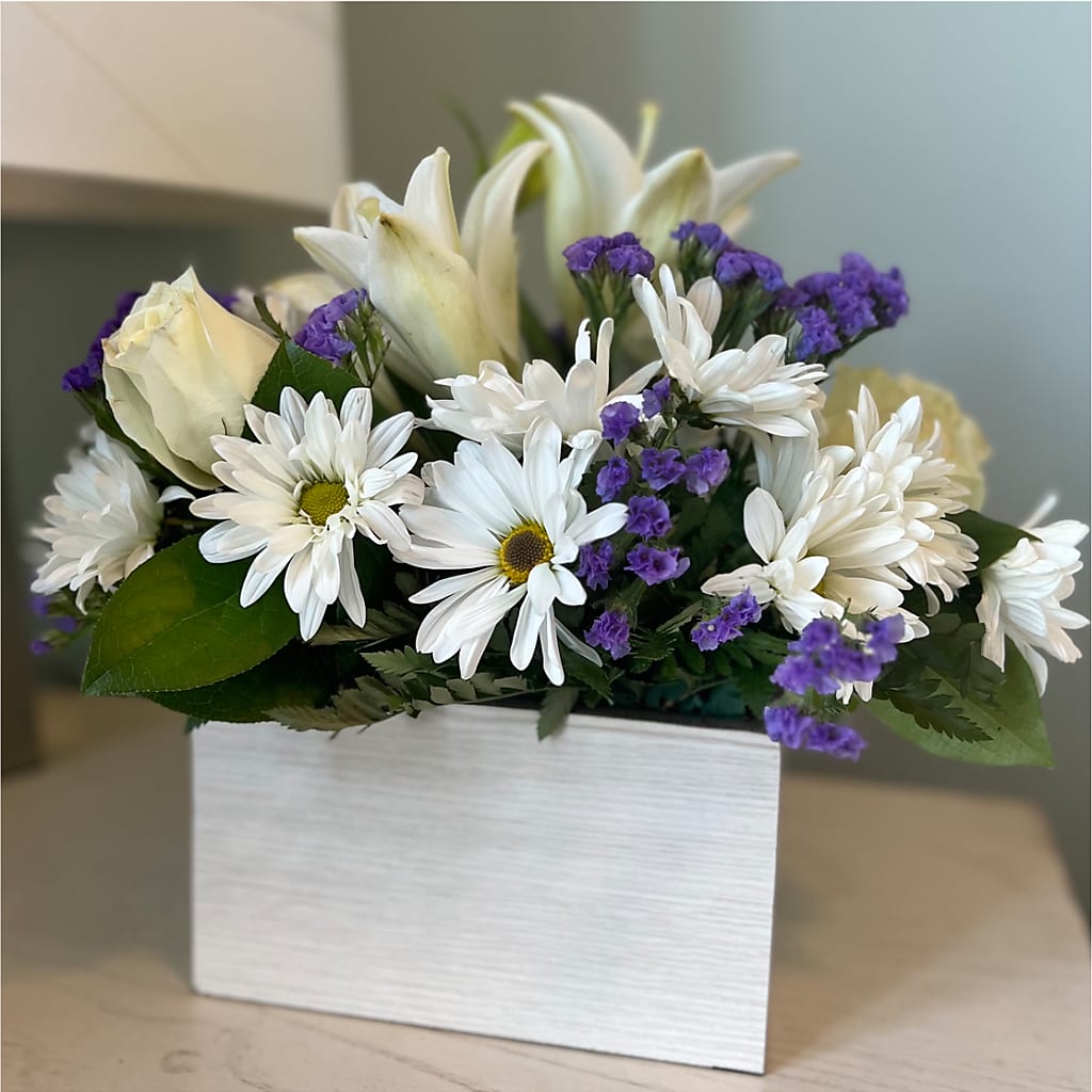 Beyond Blue Box Bouquet – HARRY'S FLOWERS, Victoria BC