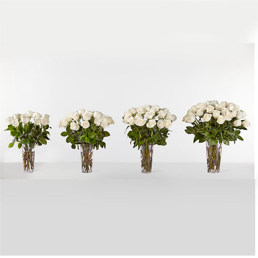 Long Stem White Rose Bouquet – HARRY'S FLOWERS, Victoria BC