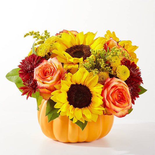 Golden Gourd Pumpkin Bouquet – HARRY'S FLOWERS, Victoria BC