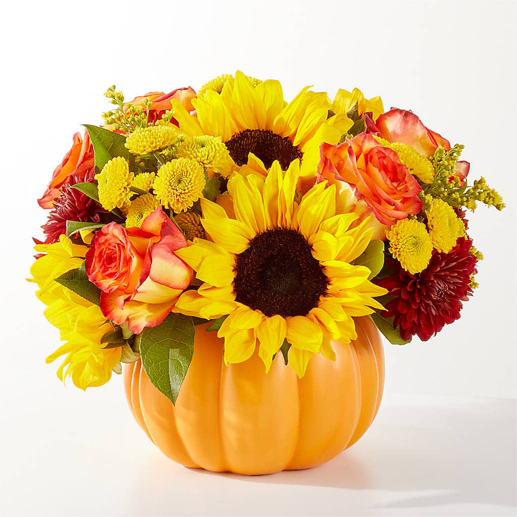 Golden Gourd Pumpkin Bouquet – HARRY'S FLOWERS, Victoria BC