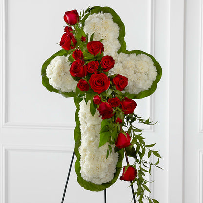Floral Cross Easel – HARRY'S FLOWERS, Victoria BC