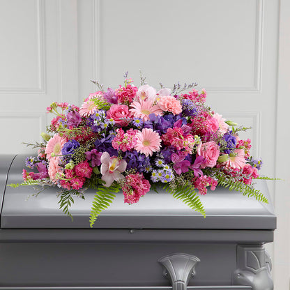 Glorious Garden Casket Spray – HARRY'S FLOWERS, Victoria BC