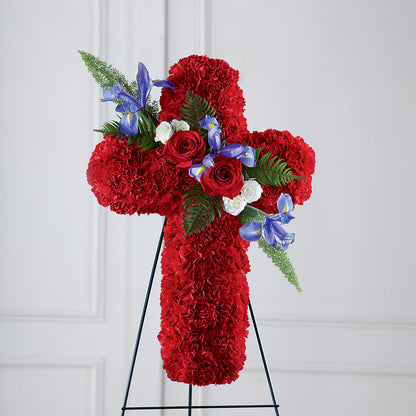 Faithful Hero Floral Cross – HARRY'S FLOWERS, Victoria BC