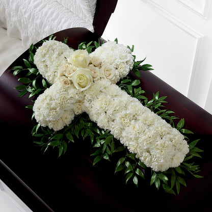 Peaceful Memories Casket Spray (Standard) – HARRY'S FLOWERS, Victoria BC