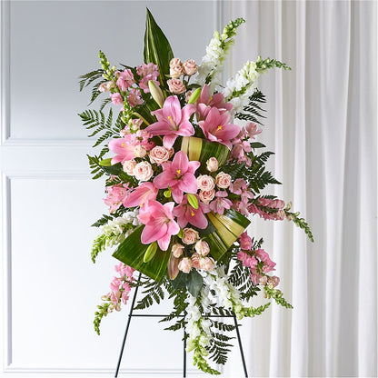 Elegant Embrace Standing Spray – HARRY'S FLOWERS, Victoria BC