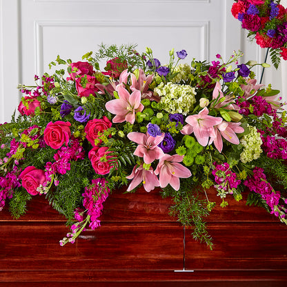 Radiant Tribute Casket Spray – HARRY'S FLOWERS, Victoria BC