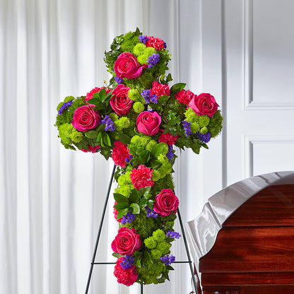 Tribute Rose Floral Cross – HARRY'S FLOWERS, Victoria BC