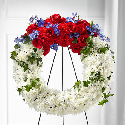 Patriotic Passion Wreath – HARRY'S FLOWERS, Victoria BC