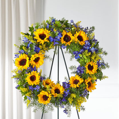 Bright Rays Wreath – HARRY'S FLOWERS, Victoria BC