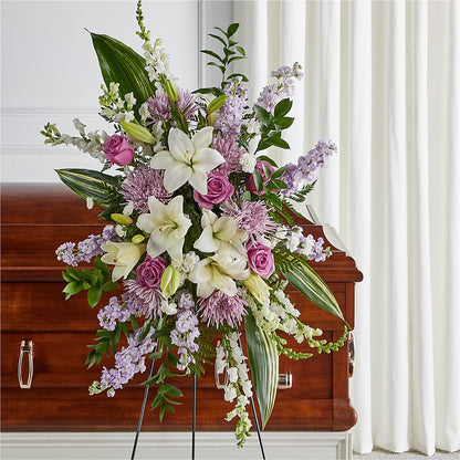 Grateful Hearts Standing Spray – HARRY'S FLOWERS, Victoria BC