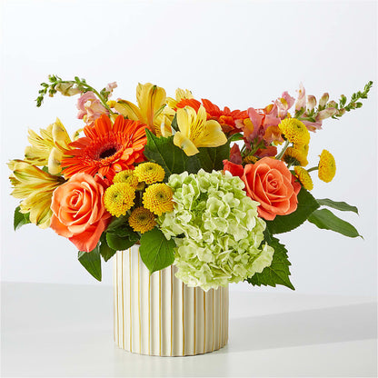 Autumn Sunshine Bouquet with Ivory Vase – HARRY'S FLOWERS, Victoria BC