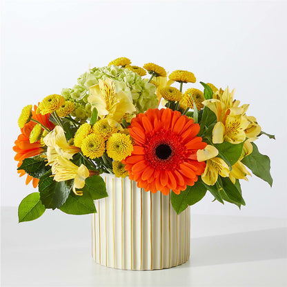 Autumn Sunshine Bouquet with Ivory Vase – HARRY'S FLOWERS, Victoria BC