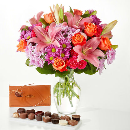 Bouquet One and Only et coffret chocolat