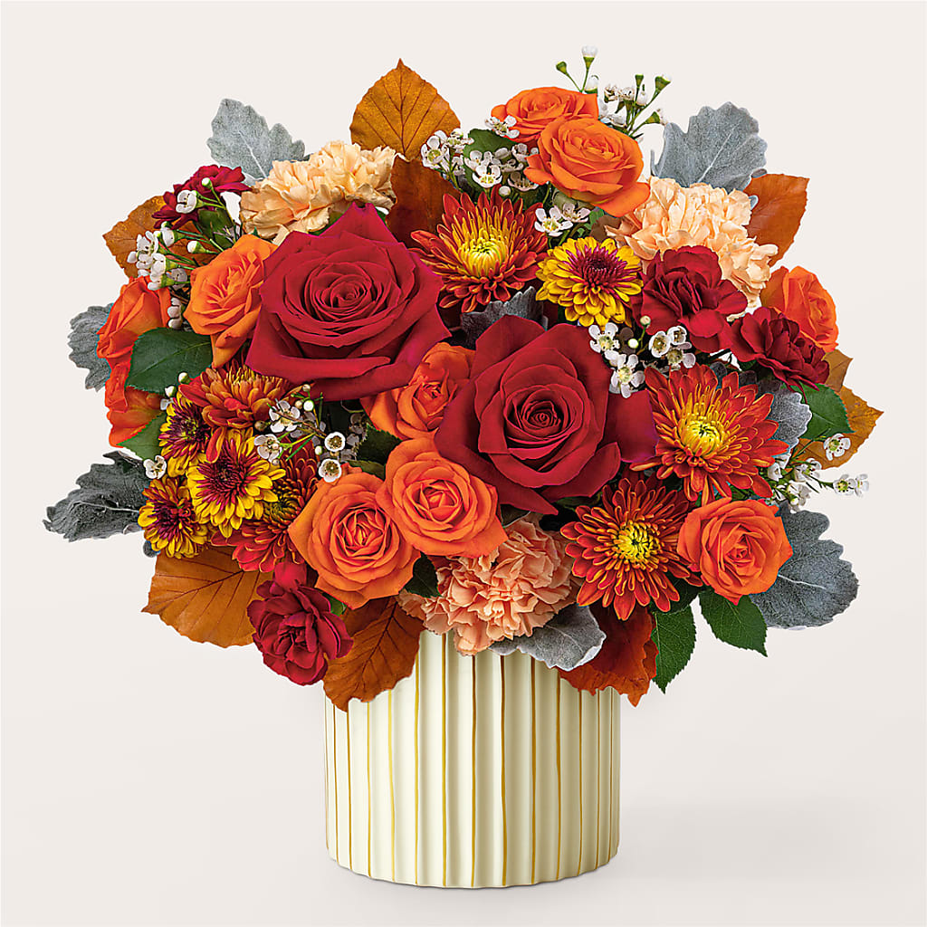 Merlot Bouquet with Ivory Vase – HARRY'S FLOWERS, Victoria BC