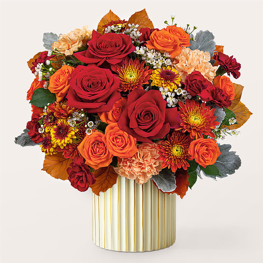 Merlot Bouquet with Ivory Vase – HARRY'S FLOWERS, Victoria BC