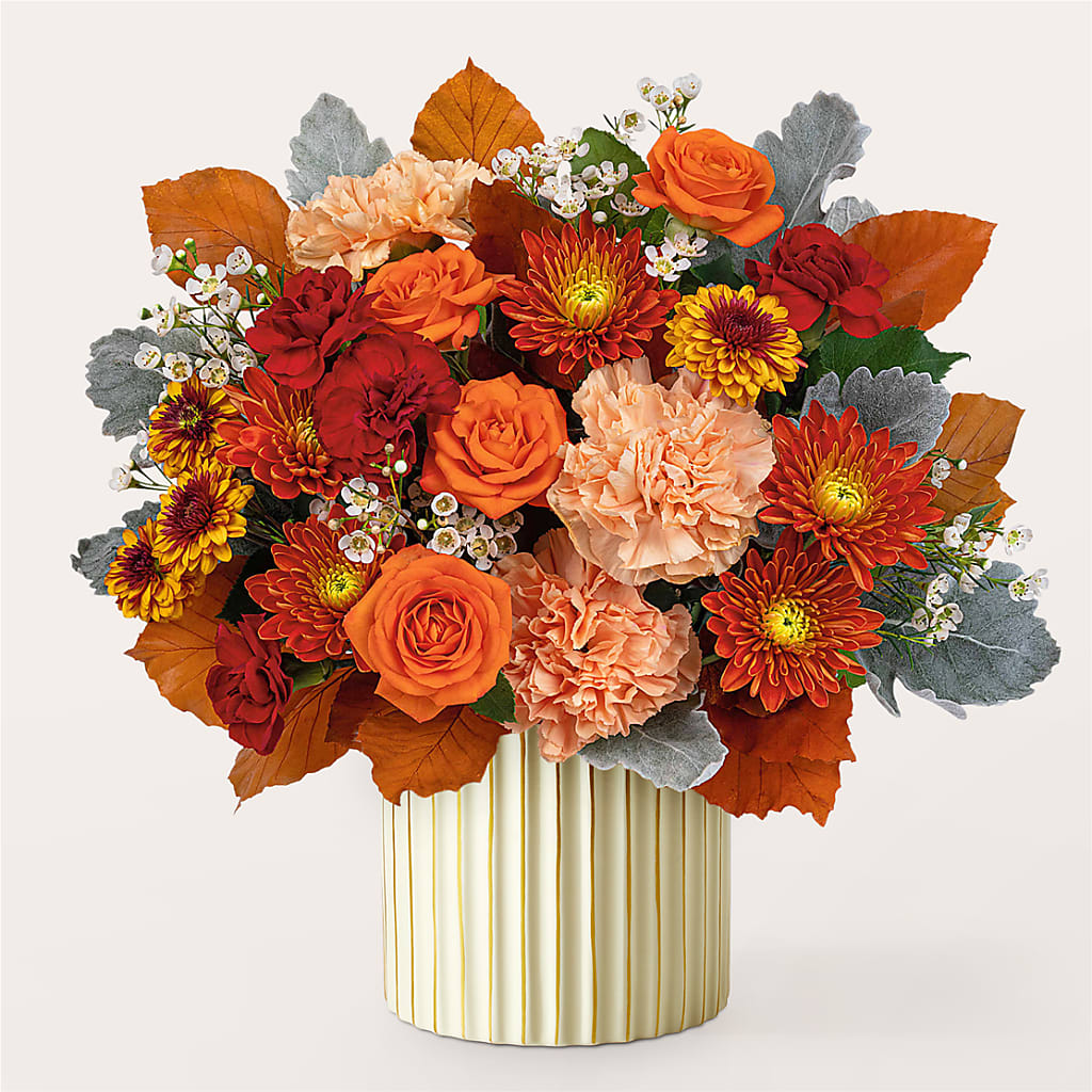 Merlot Bouquet with Ivory Vase – HARRY'S FLOWERS, Victoria BC
