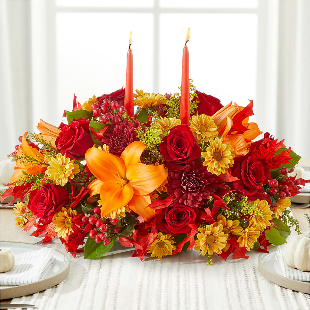 Autumn's Embrace Centerpiece – HARRY'S FLOWERS, Victoria BC