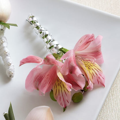 Pink Peruvian Lily Boutonniere – HARRY'S FLOWERS, Victoria BC