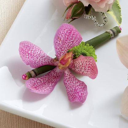 Pink Mokara Boutonniere – HARRY'S FLOWERS, Victoria BC