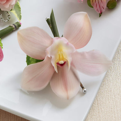 Pink Cymbidium Boutonniere – HARRY'S FLOWERS, Victoria BC
