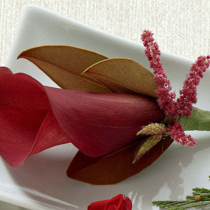 Red Calla Boutonniere – HARRY'S FLOWERS, Victoria BC