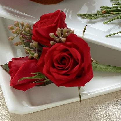 Red Spray Rose Boutonniere – HARRY'S FLOWERS, Victoria BC